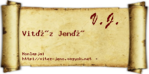 Vitéz Jenő névjegykártya